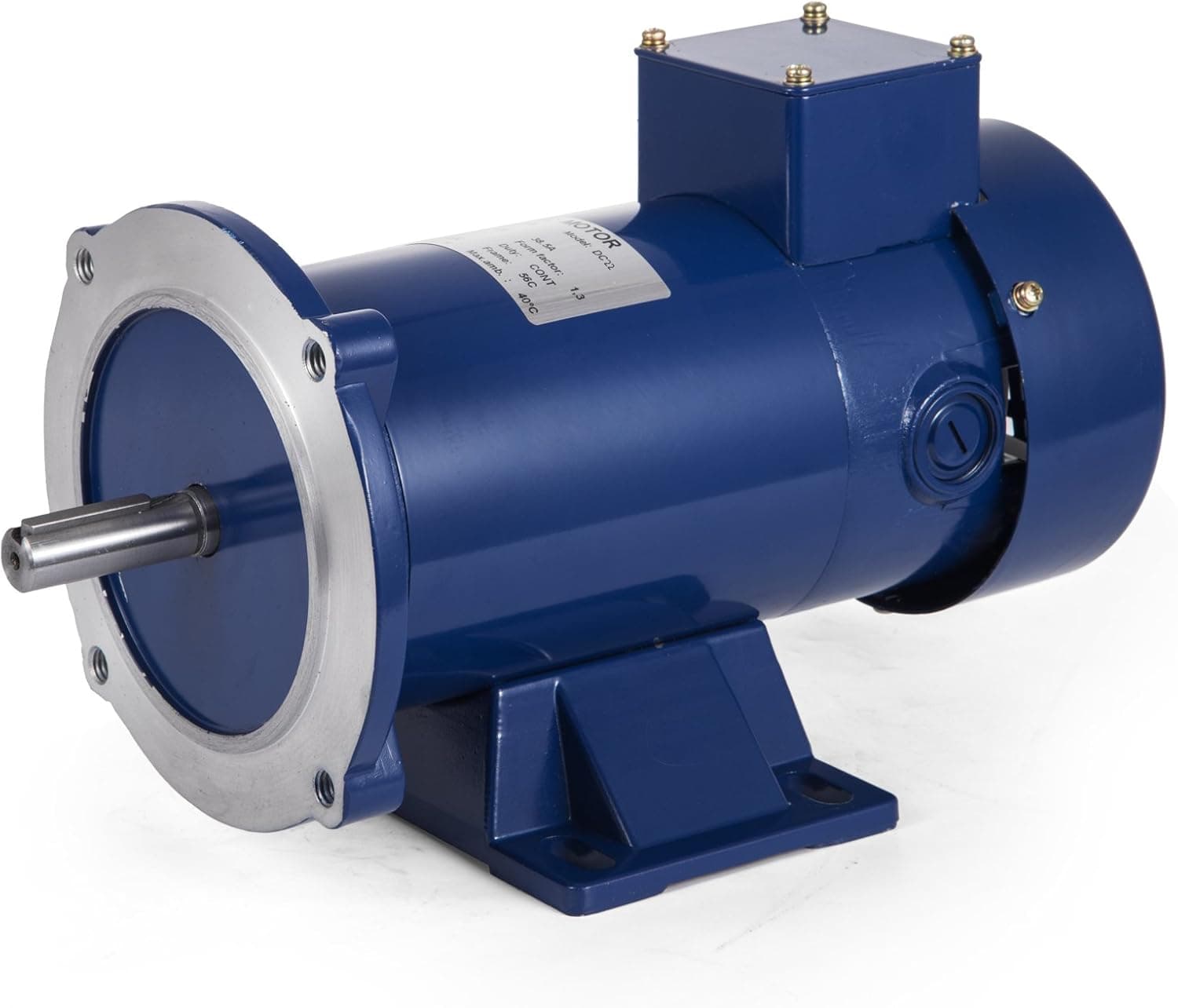 VEVOR 1/2 Hp DC Motor Rated Speed 1750 RPM 24V Electric Motor Permanent Magnet Motor with 2Pcs Carbon Brushes