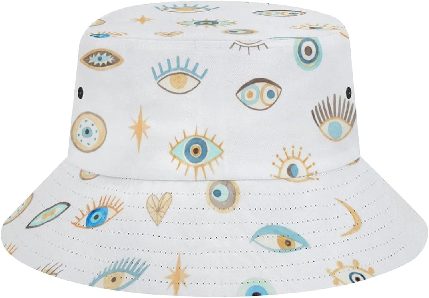 Evil Eye Bucket Hat for Women Men Sun Protection Fashion Packable Summer Beach Fisherman Breathable Cap Unisex