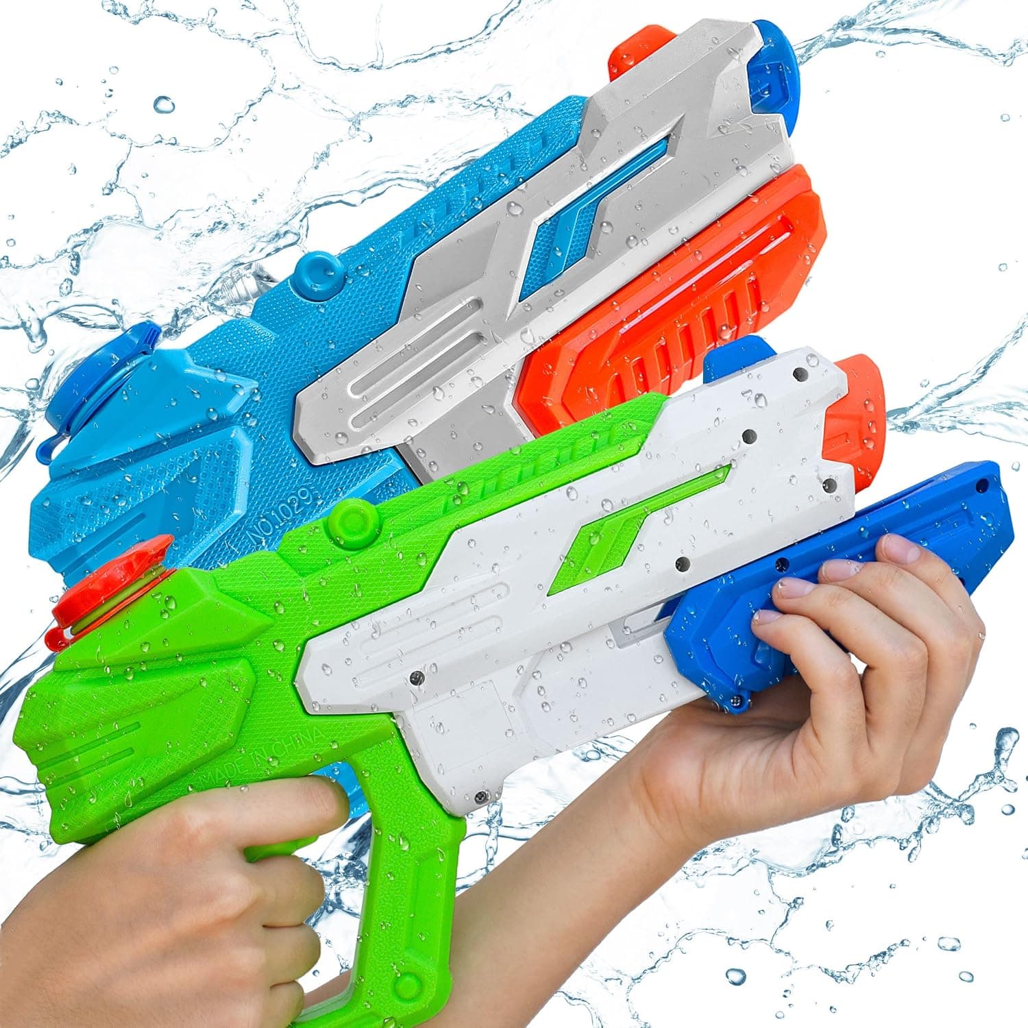 Water Squirt Guns Super Water Soaker Blaster 600cc High Capacity for Kids Teens Adults Watergun Long Range for Outdoor Swimming Pools Party Beach Water Fighting Fun Family Toys 2 Pack