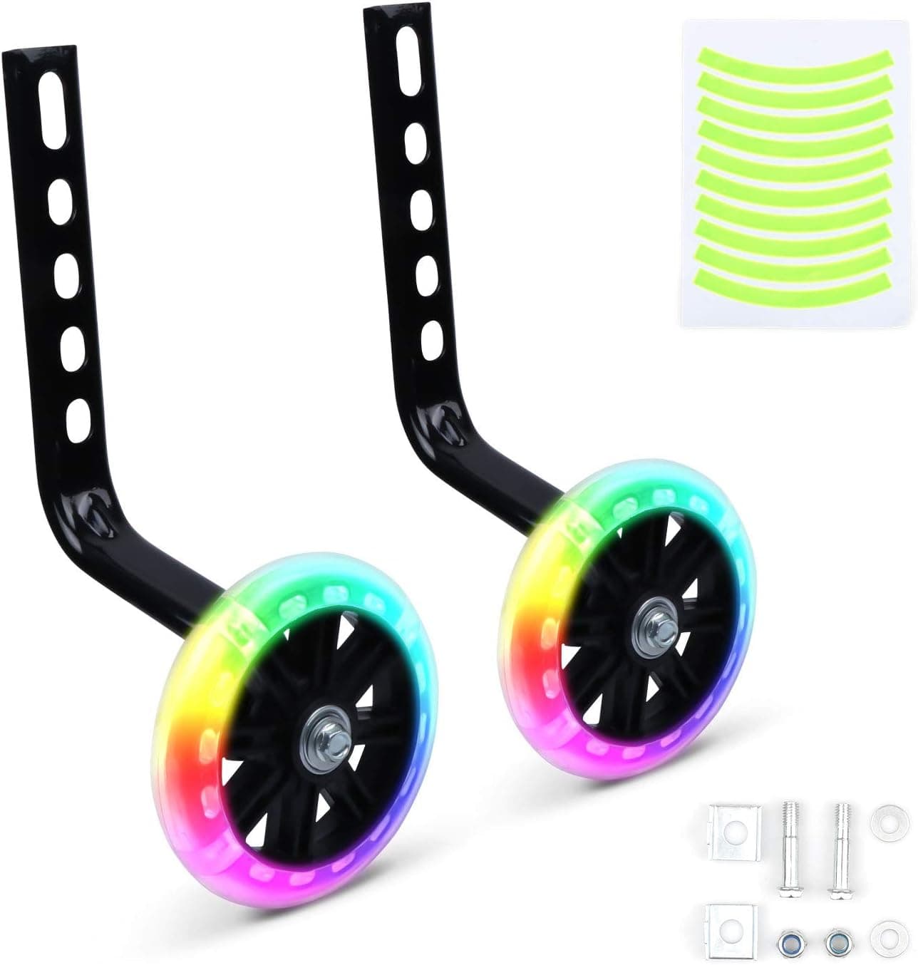 Tiekoun Training Wheels, Flash Mute Kids Bicycle Training Wheel Suitable for 12 14 16 18 inch Including Mounted Kit