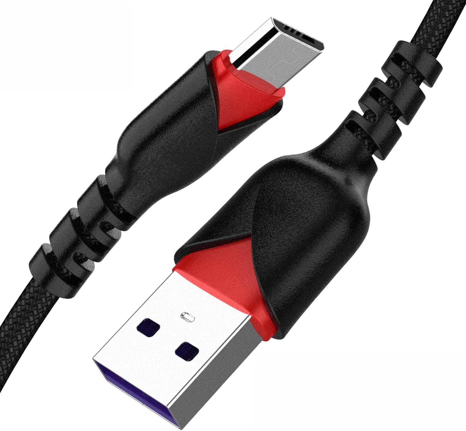 Micro USB Cable Short,Android Charger Cable CyvenSmart 5 PACK 1ft Usb Micro Cable Charging Cord 1 ft Nylon Braided High Speed Data and Charging for Samsung Galaxy S7 Edge S6 S5,Note 5 4,LG G4 and More
