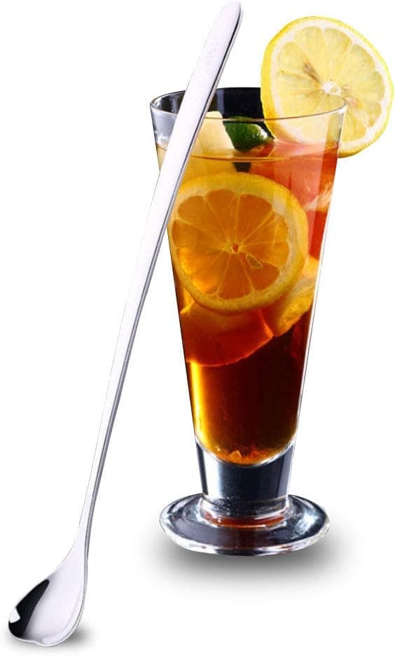 Qualizon 18/8 Stainless Steel Long Handle Love Shape Ice Tea Spoon for Homie/Lover/Friend Gifts 4 Pieces(10.2Inch)