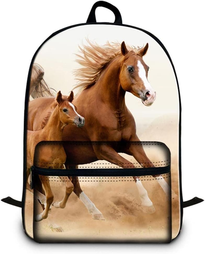 Dispalang 16.5 inch Horse Laptop Backpack Children School Bookbags High Class Back Pack