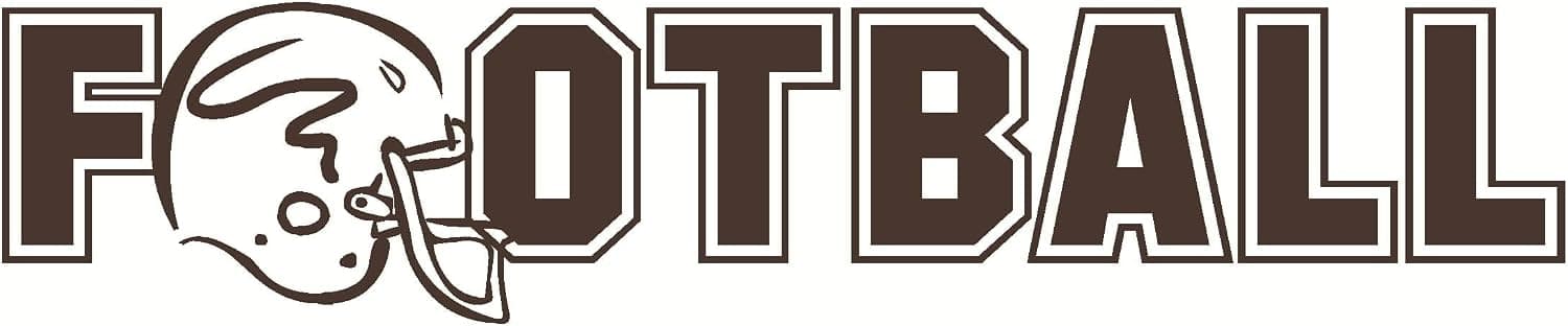 Wall Décor Plus More WDPM1236 Football with Helmet Wall Vinyl Sticker Decal, 36-Inch W x 8-Inch H, Chocolate Brown