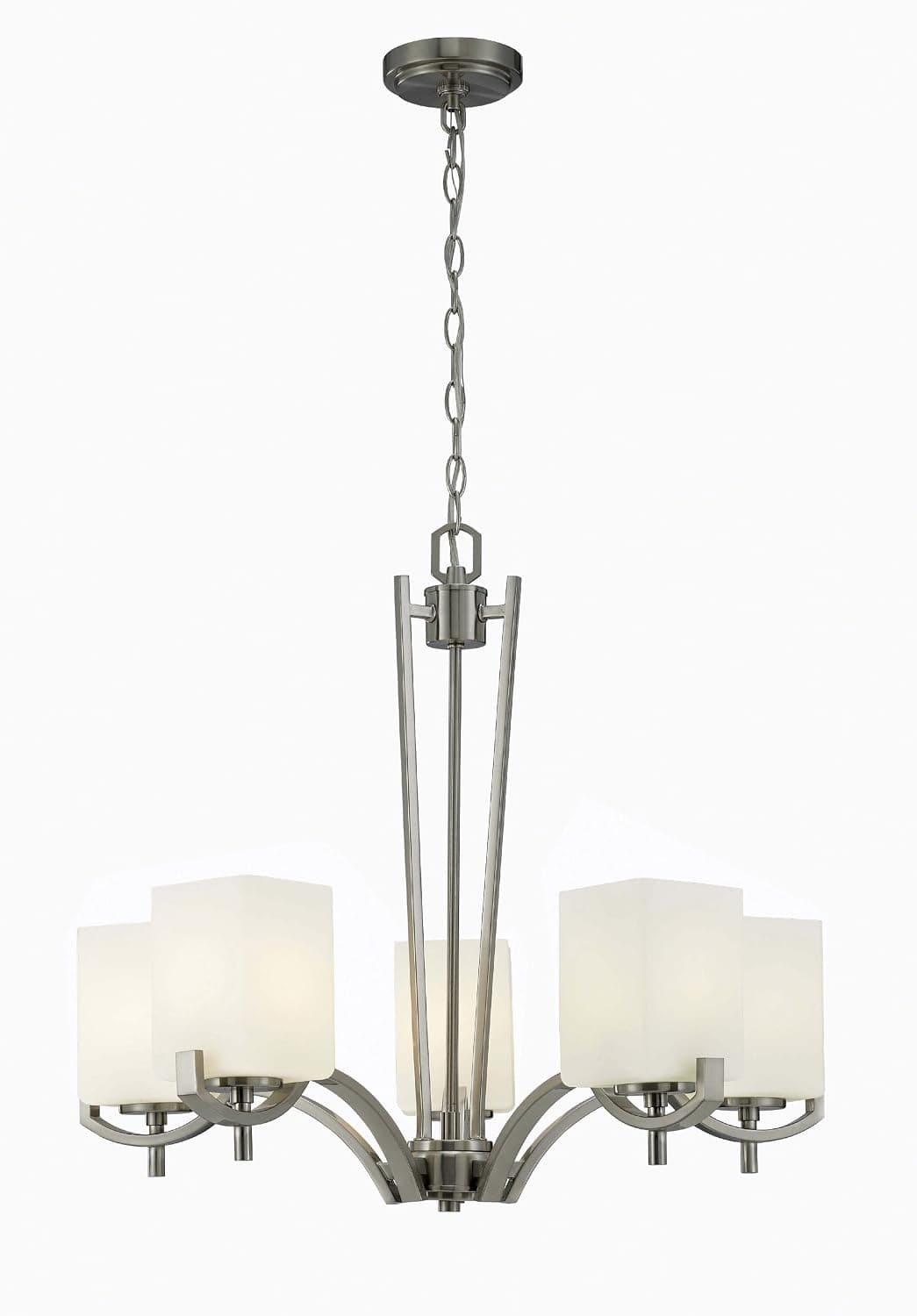 Canarm ICH422A05BN Palmer 5-Light Chandelier, 25" x 25" x 22.25", Brushed Nickel
