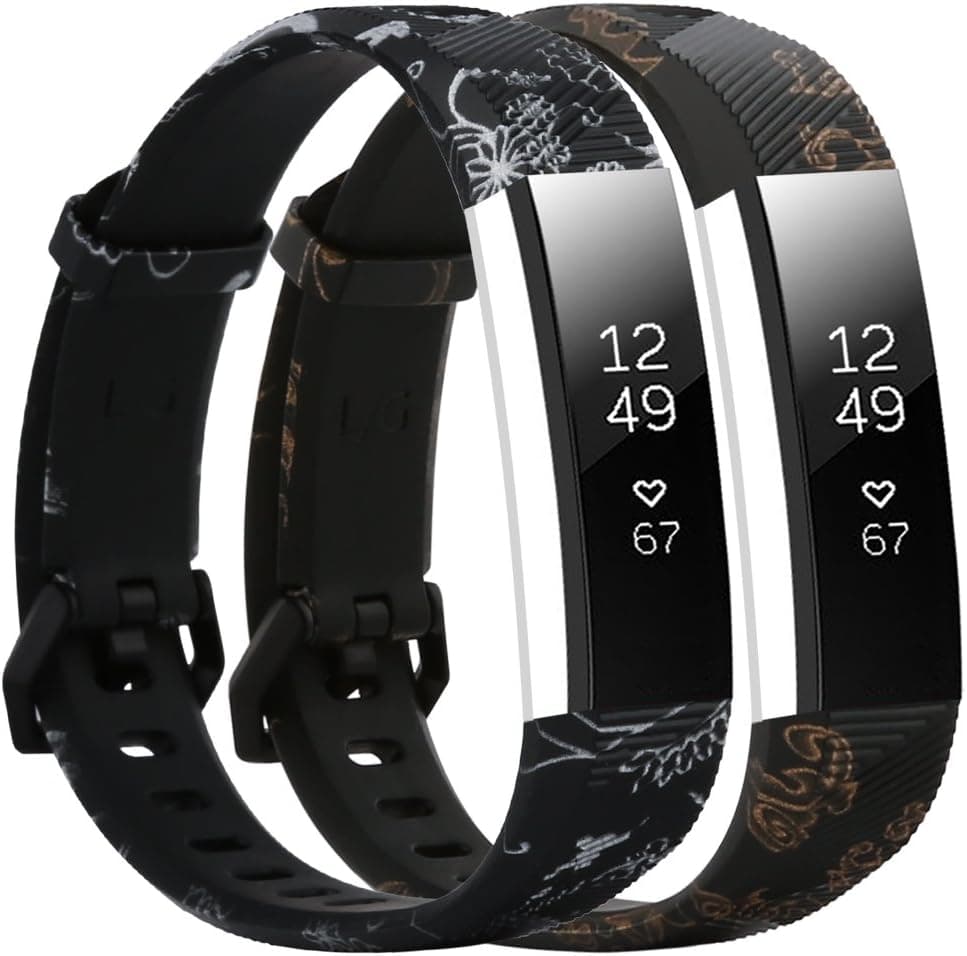 Baaletc Silicone Rubber Replacement Accessory Band/Wristband Bracelet Strap with Buckle Compatible Fitbit Alta/HR/Ace Fitness Tracker（Large Size