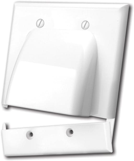 Vanco 120625X Hinged Bulk Cable Dual Gang Wall Plate (Almond)