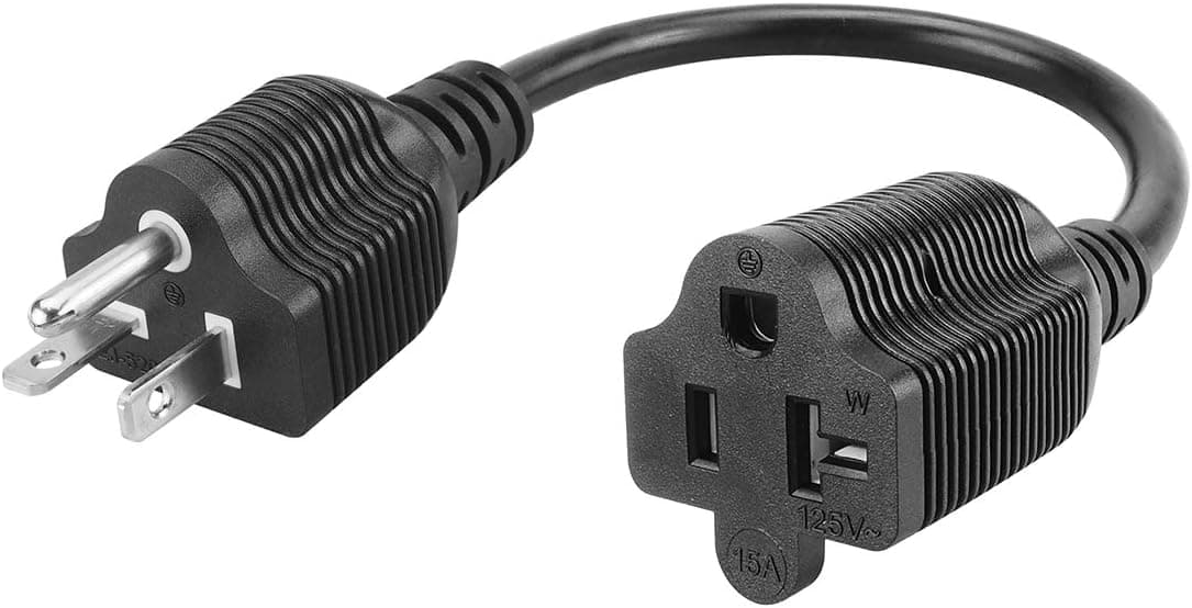 1-Foot Nema 5-20P Extension Cord, 12AWG Nema 5-20P to 5-20R Extension Power Cable,20Amp T Blade Male to Female Cable, Nema 5-20P to 5-15/20R Comb Adapter Cable