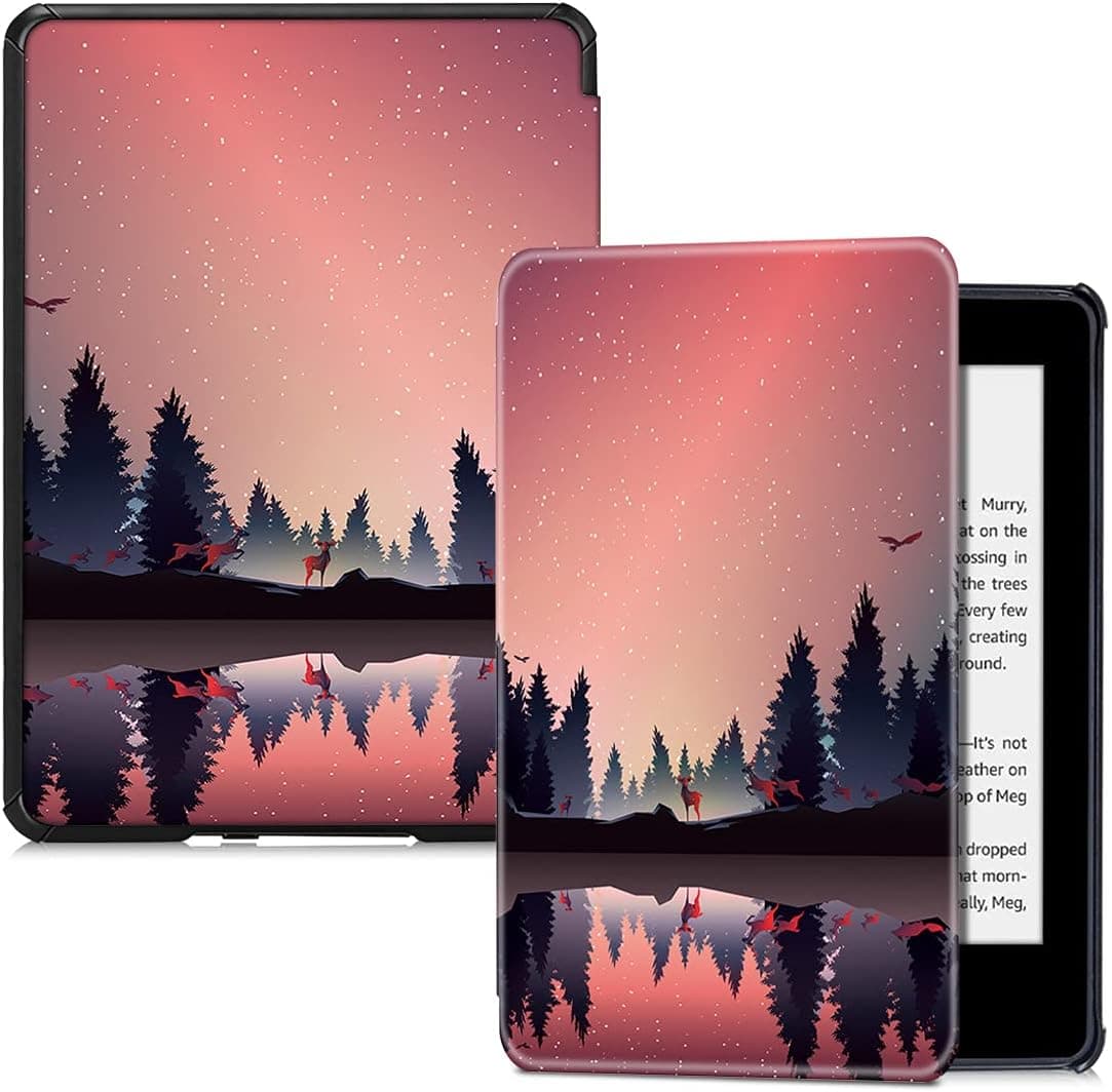 BOZHUORUI Slim Case for Kindle Paperwhite 10th Generation (2018 Released, Model PQ94WIF) - Premium PU Leather Lightweight Cover with Auto Wake/Sleep (Nightfall)
