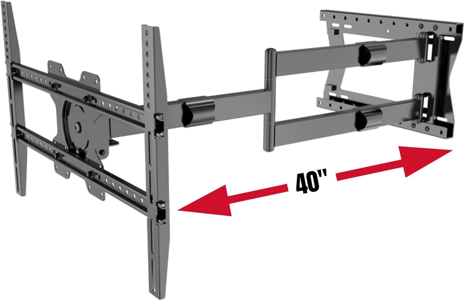 Physix 2100 Long arm TV Wall Mount for 32-75 inch Screens Extra Long Extension up to 40 inch Heavy-Duty TV Mount Holds up to 88 lbs Full-Motion, swivels up to 180° Max. VESA 600x400, black (LONG 2100)