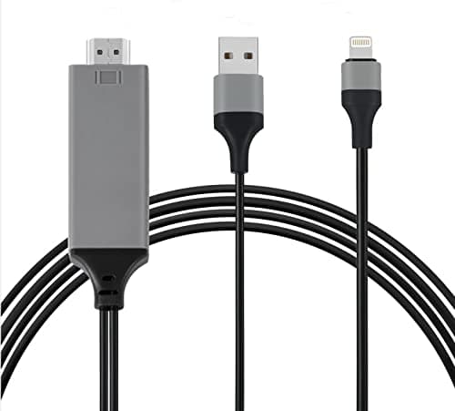 [Apple MFi Certified] Lightning to HDMI Cable Adapter Compatible with iPhone iPad, 6.6FT 1080P Digital AV Adapter HDTV Connector Cable Compatible with iPhone 12/11/XS/X/8/7 to TV Projector Monitor