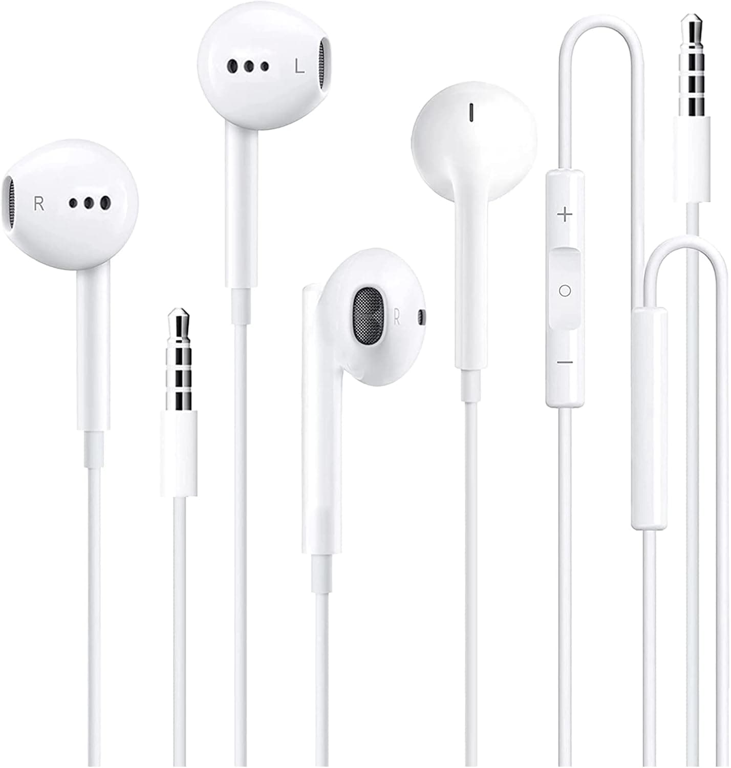 Wired Headphones,in-Ear Headphones with Microphone, Earbuds Built-in Call Volume and Control Button, Compatible with iPhone 6/6Plus/6S/6SPLUS/Android/iPad/Laptop and Most 3.5mm Jack Devices(2 Pack)
