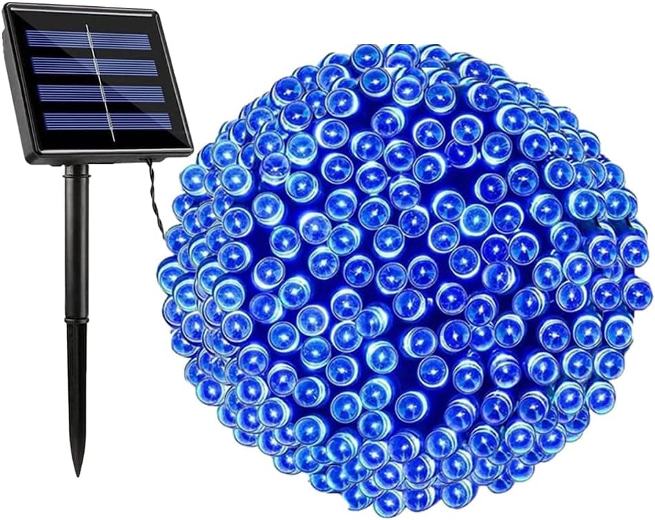 Amzxart Solar String Lights, 1 Pack Blue Solar Powered String Lights, 72ft 200 LED 8Modes Waterproof Solar Lights Outdoor for Garden, Patio, Party, Trees, Homes Decor(Blue)