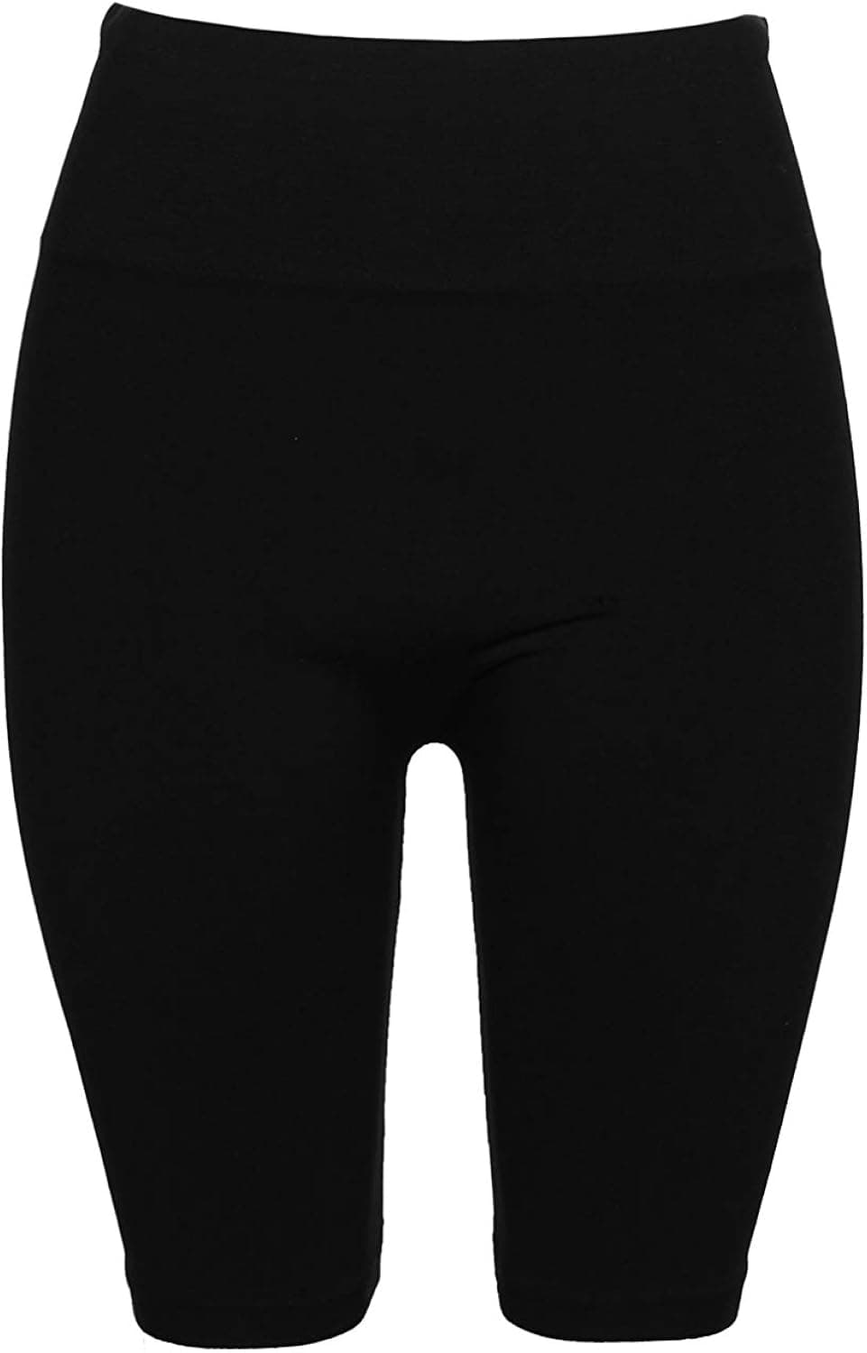 Crush Womens High Waist Seamless Mid Thigh Leggings Pants 1X 2X Large Black