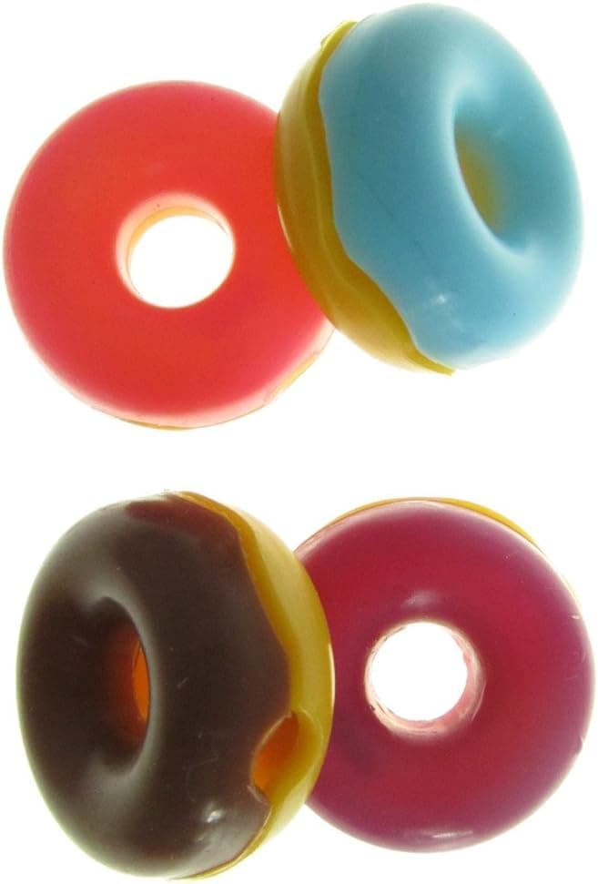 Yueton Pack of 4 Silicone Cord Organizer Mp3 Headset Headphone Sweet Doughnuts Style Earphone Cable Cord Winder Wrap/fixer Holder/cord Manager(coffee,blue,pink,purple,1 for Each Color)