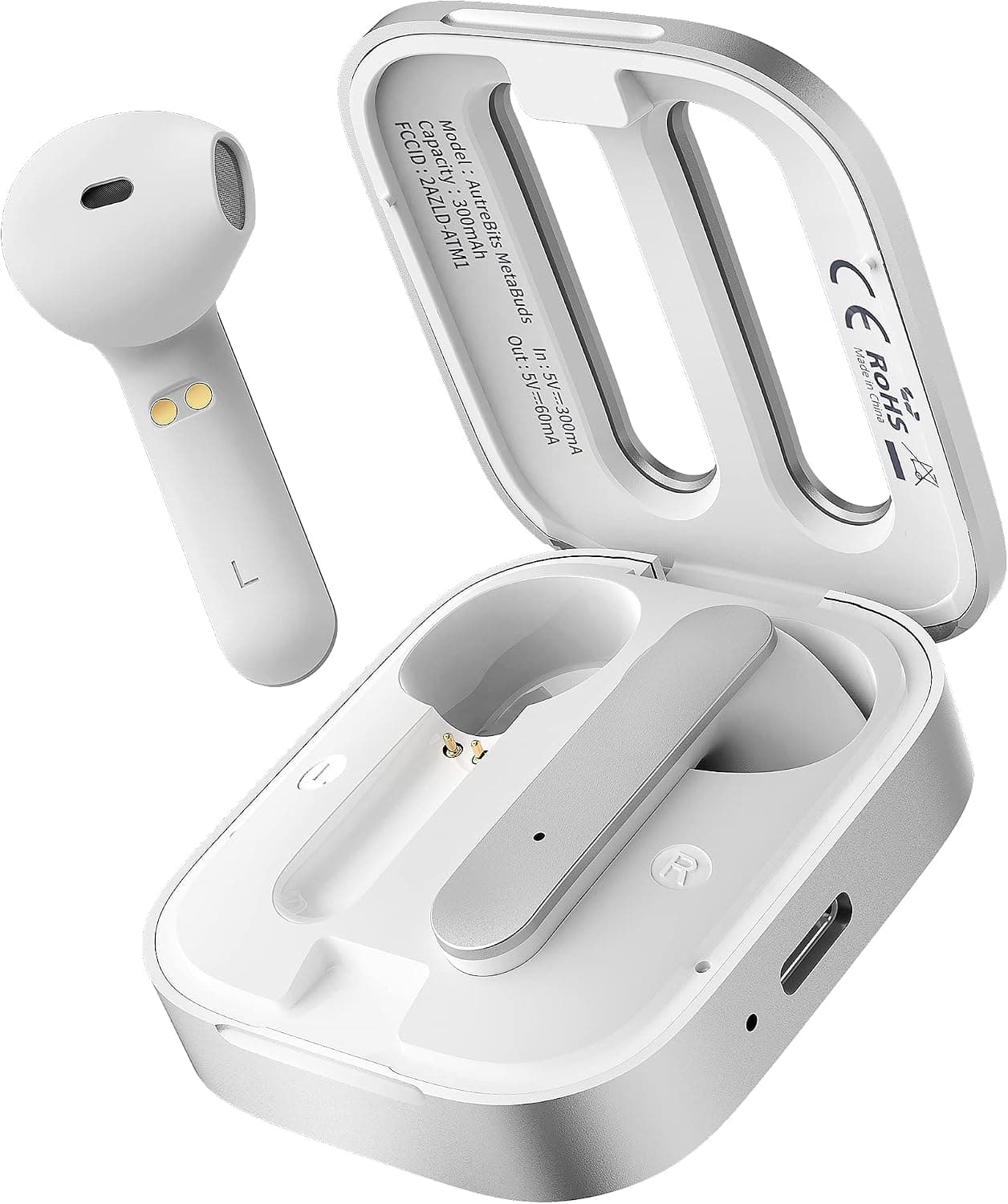 autrebits Wireless Earbuds Bluetooth for iPhone & Android Phones, IPX5 Waterproof & Sweat Resistant, Half-in-Ear Metal Headphones for Small Ear