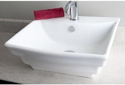 Rectangular Multi-Step Single Hole Vessel Bathroom Sink