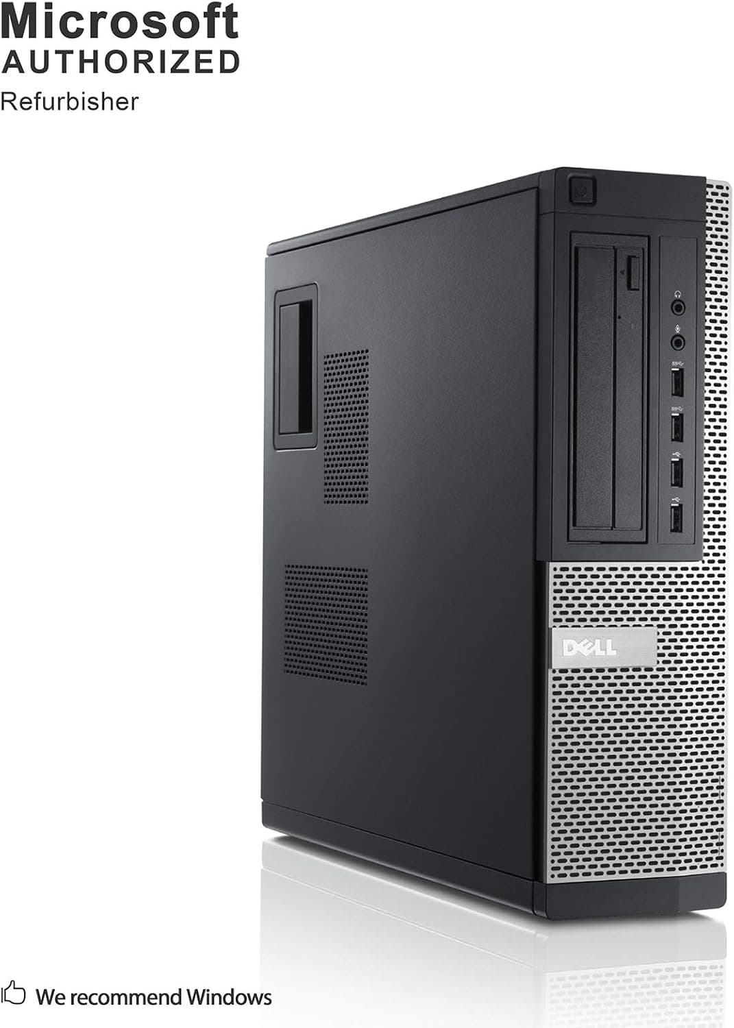 Dell Optiplex 7010 PC, 2 x 24 FHD Dell Monitors, Wireless Keyboard and, WiFi, i5, 8GB, 480GB SSD Storage, Windows 10 (Renewed)
