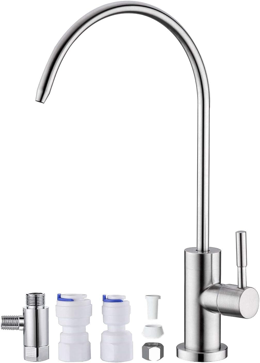 Anpean Drinking Water Faucet, Lead-Free, SUS304 Stainless Steel Kitchen Water Filter Faucet for Reverse Osmosis and Water Filtration Systems, Brushed Nickel