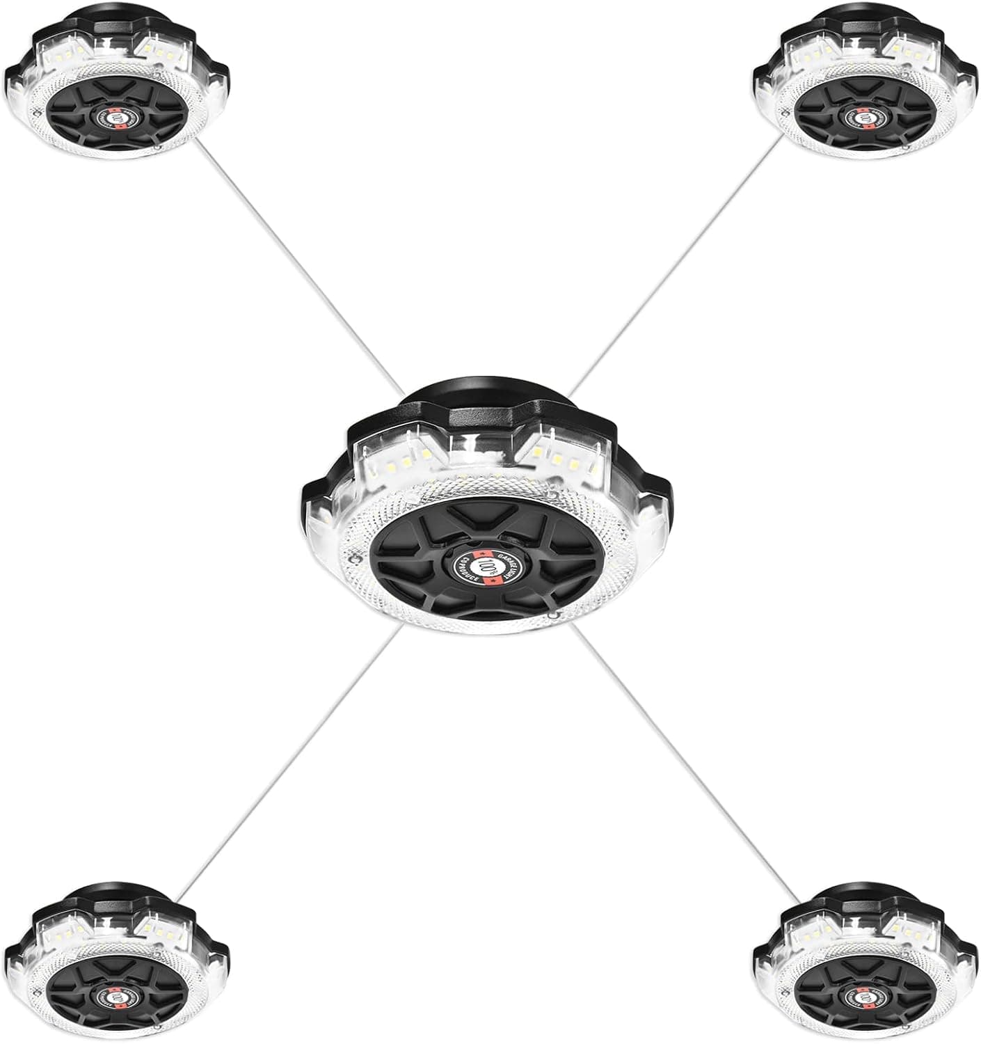 HORXFLIG 5 Head LED Garage Light, 120W Ultra Bright LED Shop Light 12000LM 5500-6000K LED Garage Ceiling Lights for Garage, Workshop, Loft, Basement, Home, Office, E26/E27 Screw Socket
