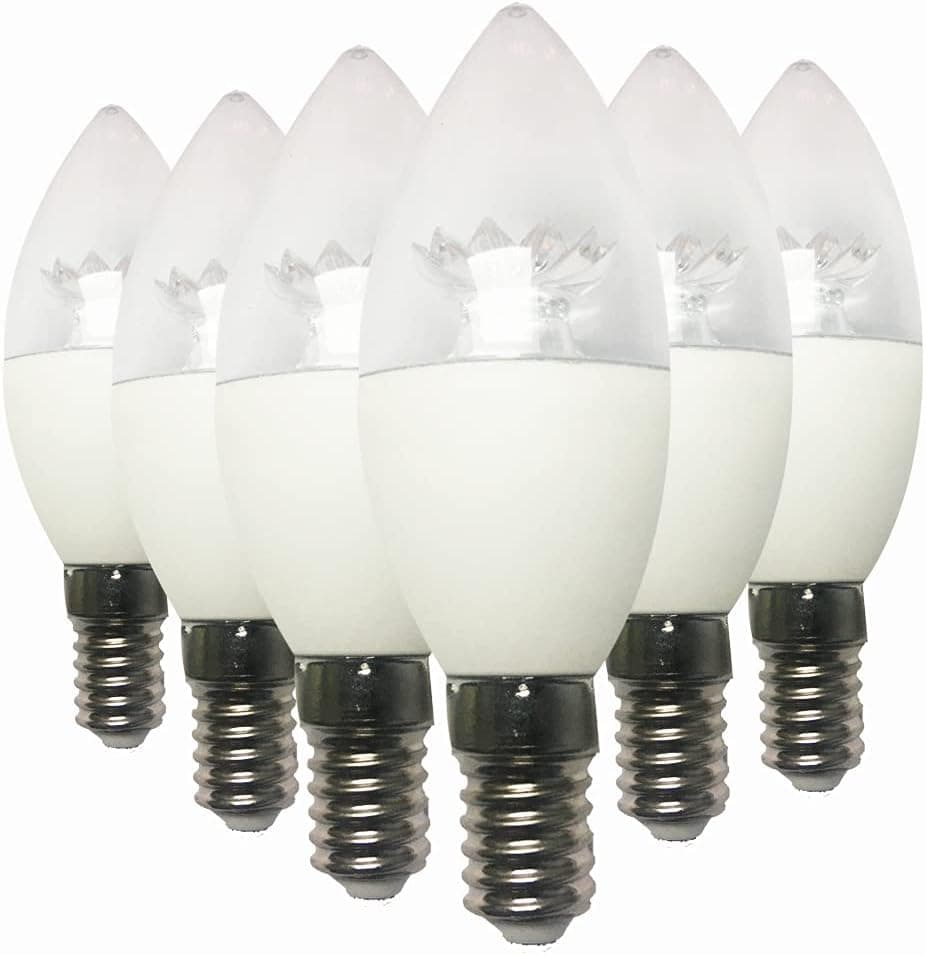 Gleamgo Candle Holder Bulb B11 (C37) Candle Shape E12 Base 6W 40W Equivalent for Chandelier/Table/Floor Lamp Not Dimmable Warm White 2700K (Pack of 6)