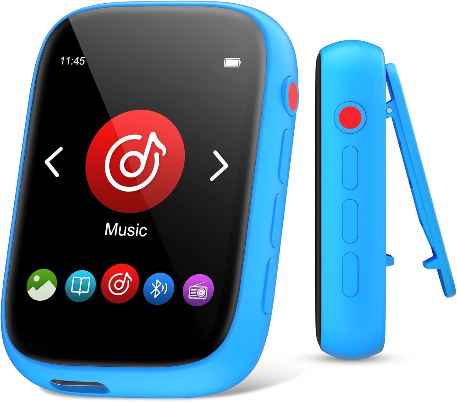 32GB Clip Jam Sports MP3 Player with Bluetooth 5.0 FM Radio Speaker Line in Recording, MECHEN Full Touch Screen Portable Digital Music Player for Running
