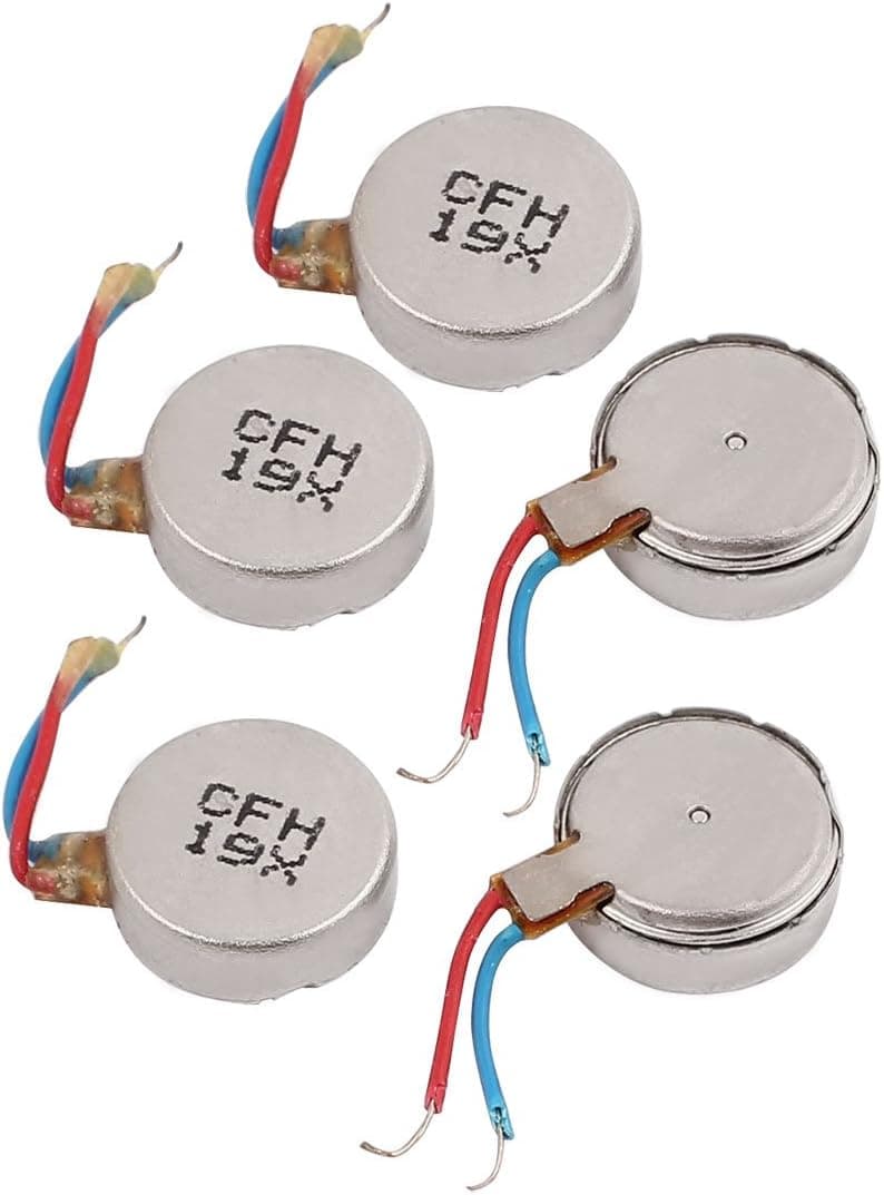 uxcell 5Pcs DC3V 12000RPM Mobile Vibrating Motor Flat Coin Vibration Mini Motor