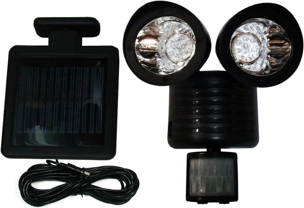 ETOPLIGHTING ETP1(2) 2 Adjustable Heads Solar 22 LED Motion Sensor Security Flood Light