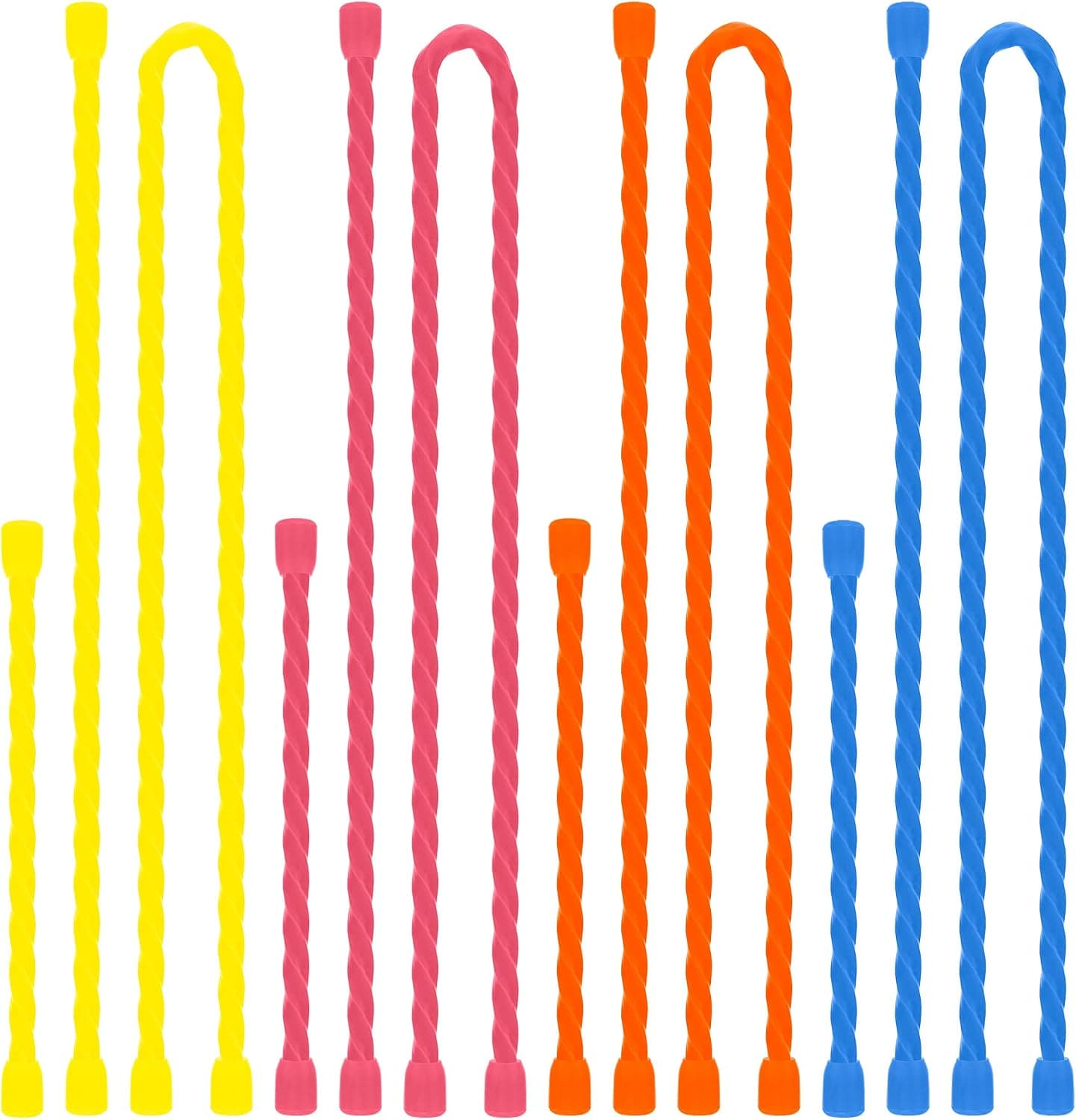 Dreamxiang 12Pcs 4 6 12inchs Silicone Cable Ties Reusable Steel-Core Silicone Twist Ties Cable Tie Straps for Bundling and Organizing, All Purpose Bendable Holder Strap for Indoor and Out, 4 Colors