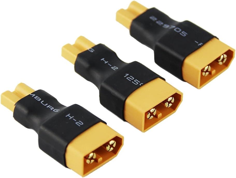 OliYin 3pcs Male XT60 to Female XT30 Plug Adaptor Converter Compact Light Wireless Adapter for Turnigy Drone FPV(Pack of 3)