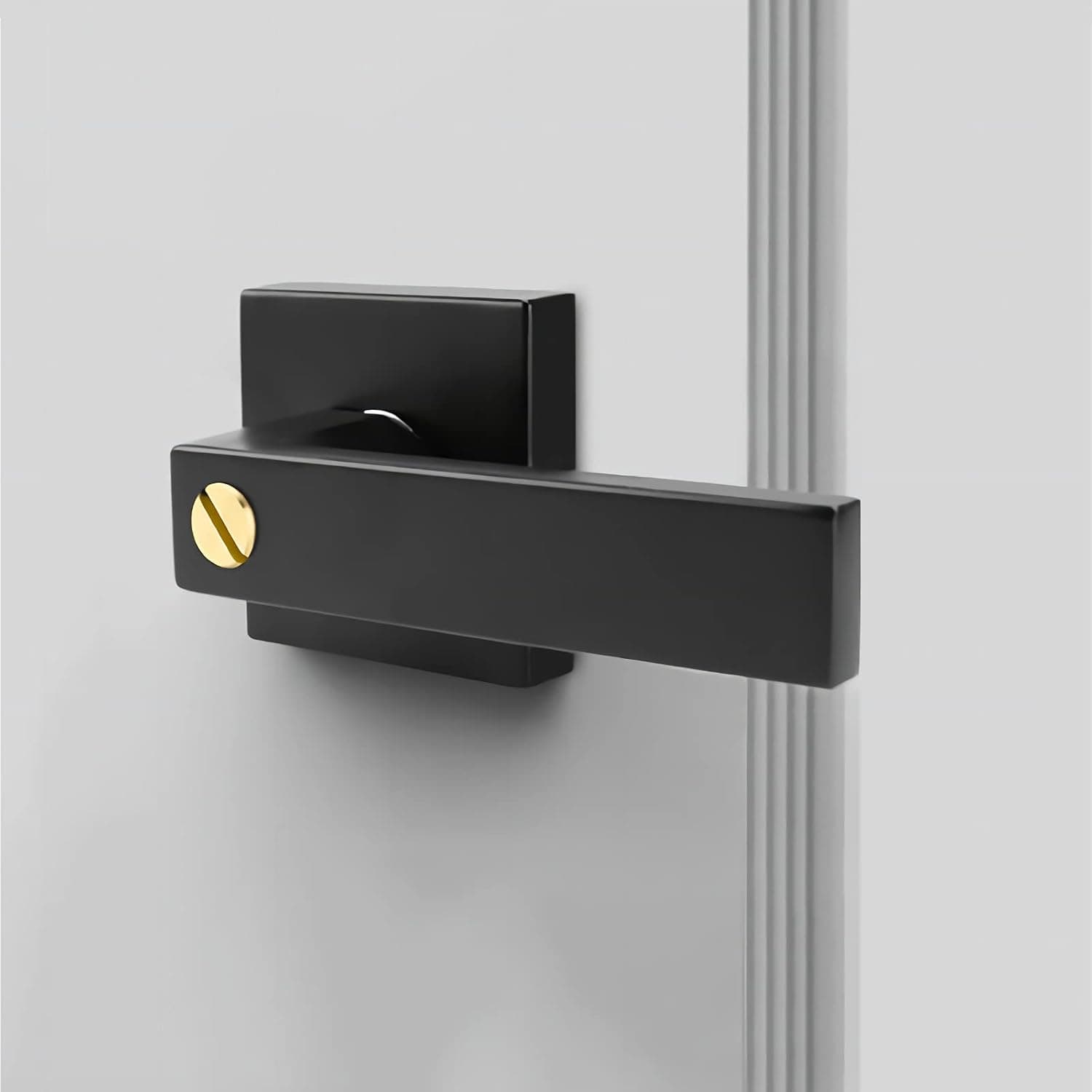 goldenwarm Door Locks for Bedroom Privacy Door Levers with Lock Modern Door Handle Matte Black Bathroom Door Handle Privacy Door Knobs with Lock Modern Door Levers，1Pack