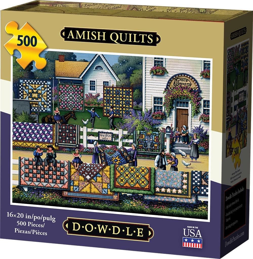 Dowdle Folk Art Jigsaw Puzzle - Amish Quilt 500 Pc
