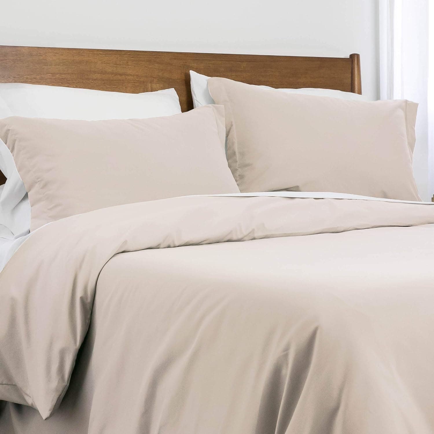 Premium Quality, Soft, Wrinkle, Fade, & Stain Resistant, Pre-Washed, Vintage Look Oversized Duvet Cover Set, King / California King, Bone