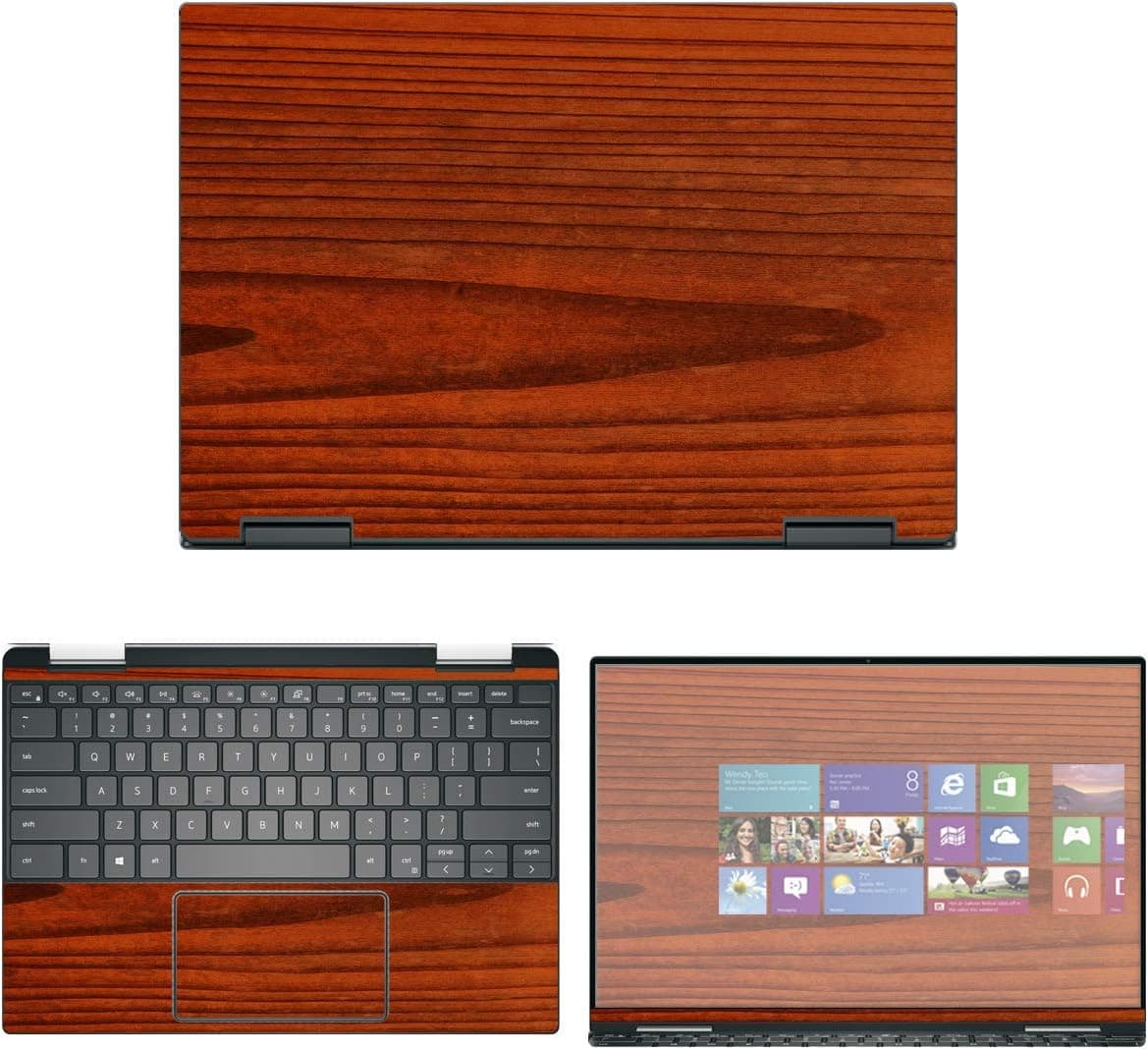Decalrus - Protective Decal Wood Skin Sticker for Dell XPS 13 7390 2-in-1 (13.3" Screen) case Cover wrap DellXPS-7390-2in1-51