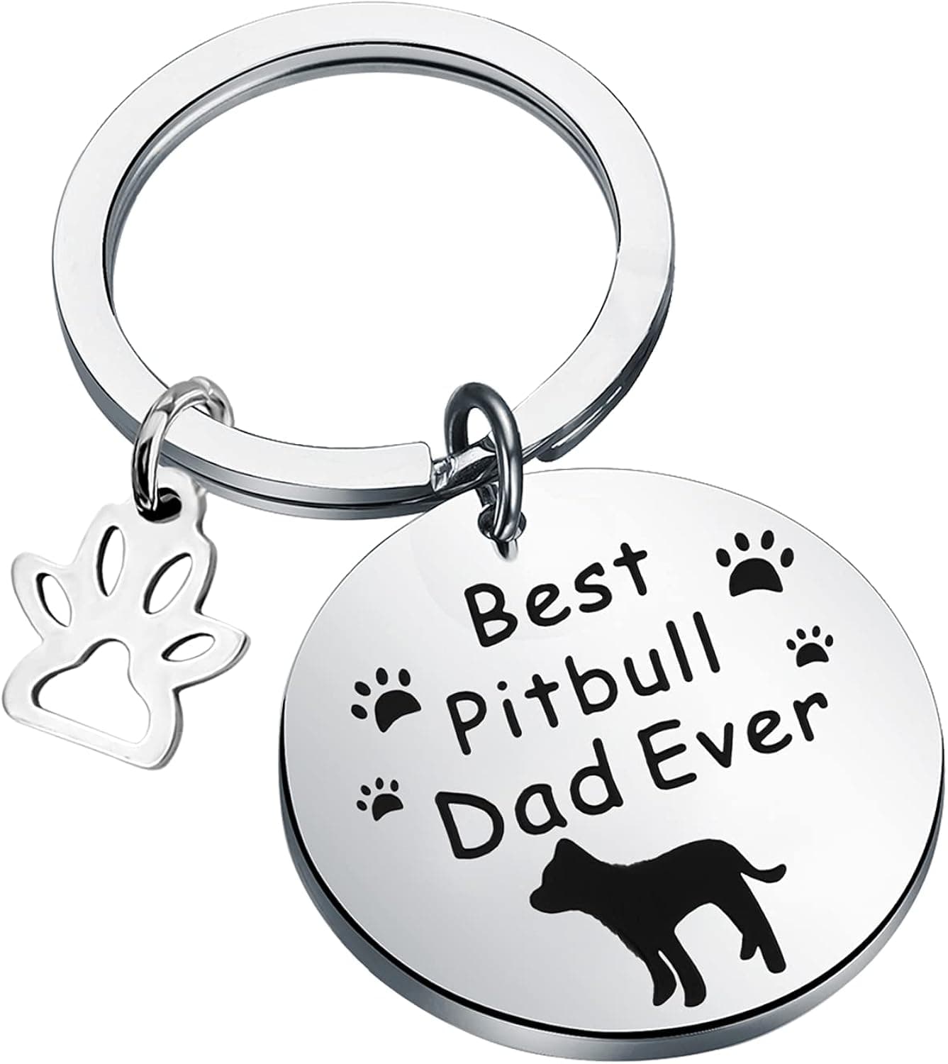 BNQL Pitbull Dog Dad Gifts Best Pitbull Dad Ever Keychain Pitbull Lover Gifts Pitbull Owner Gifts Funny Pitbull Gifts