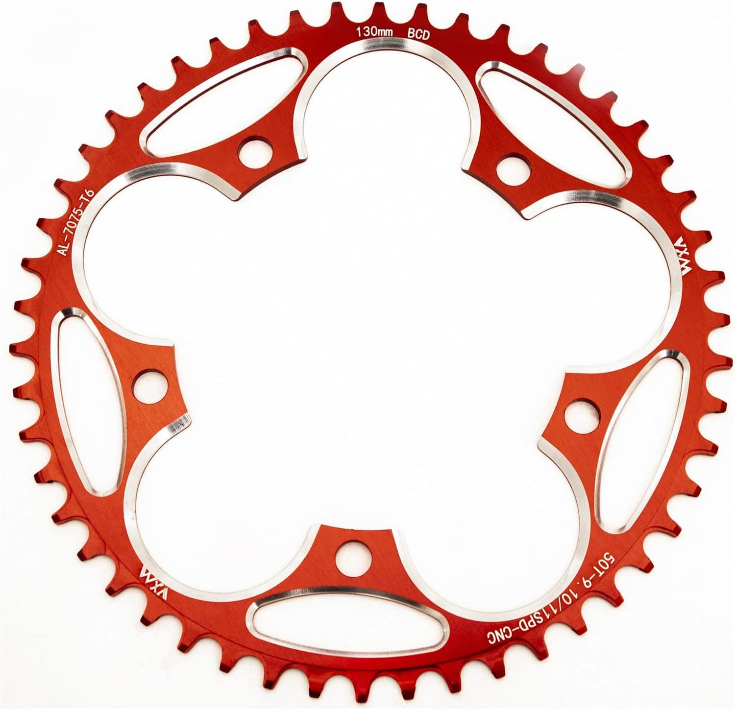 YBEKI 130 BCD Chainring 38T 40T 42T 44T 46T 48T 50T 52T 54T 56T 58T 60T Round Narrow Wide Single Chainwheel for 8 9 10 11 12 Speed Road Bike