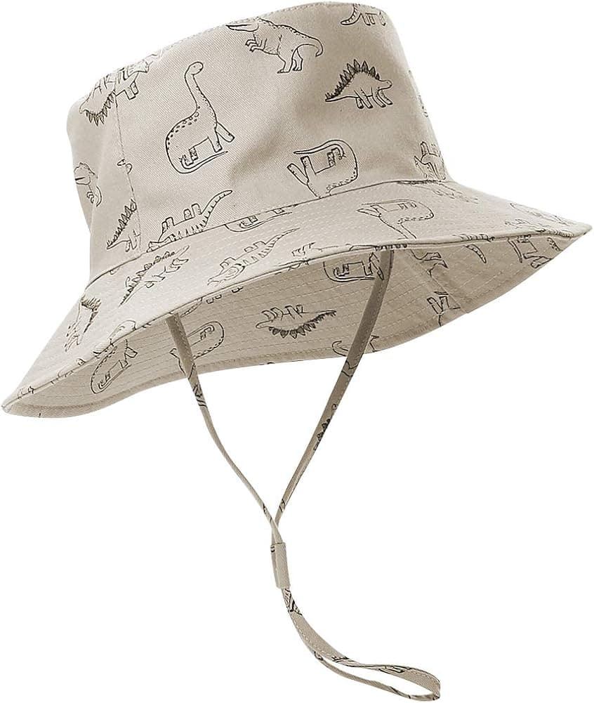 ORVINNER Baby Sun Hat Cotton, Toddler UPF 50+ Sun Protection Beach Bucket Hat Kids Boys Girls Wide Brim Summer Play Hat