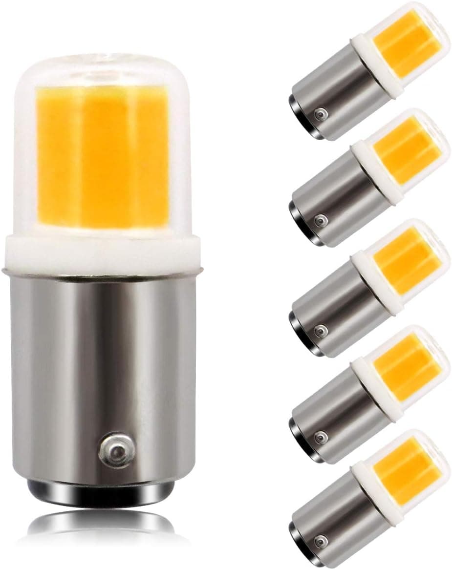 Ba15d LED Light Bulbs Dimmable Double Contact Bayonet Base 4W 30W Equivalent Replaces JD Type T3/T4/C7/S6，Warm White 3000K，for Home Lighting, Landscape Light, Ceiling Lights, Chandelier, 5-Pack