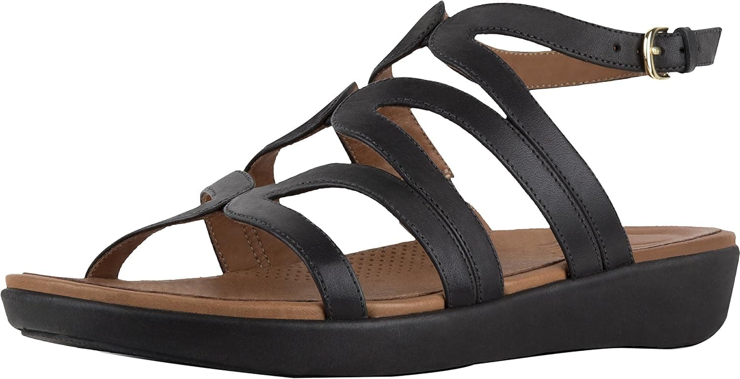 FitFlop Womens Strata Gladiator Leather Sandal Shoes