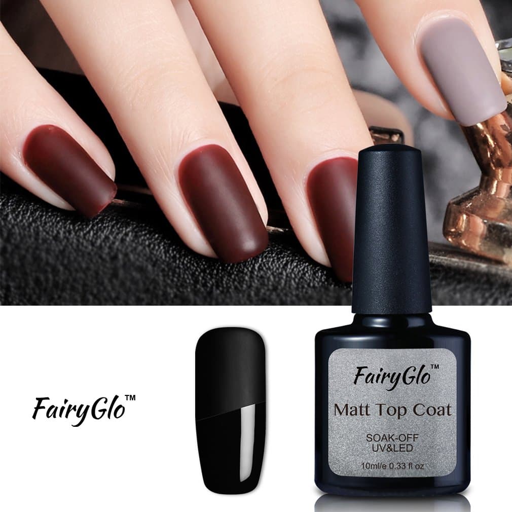 Matte Top Coat Nail Polish Gel Manicure Salon Decor UV LED Soak Off Beauty Nail Art Set 10ml FairyGlo