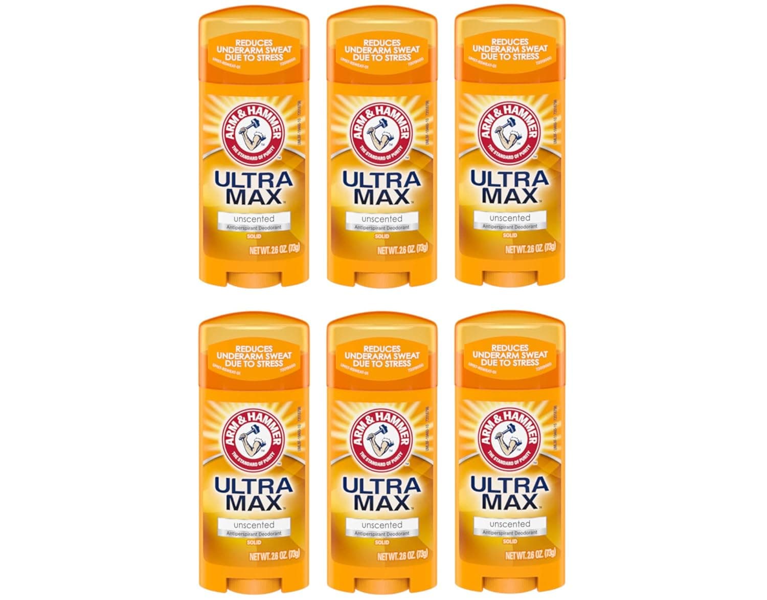 ARM & HAMMER ULTRAMAX Anti-Perspirant Deodorant Invisible Solid Unscented 2.60 oz (6-Pack)