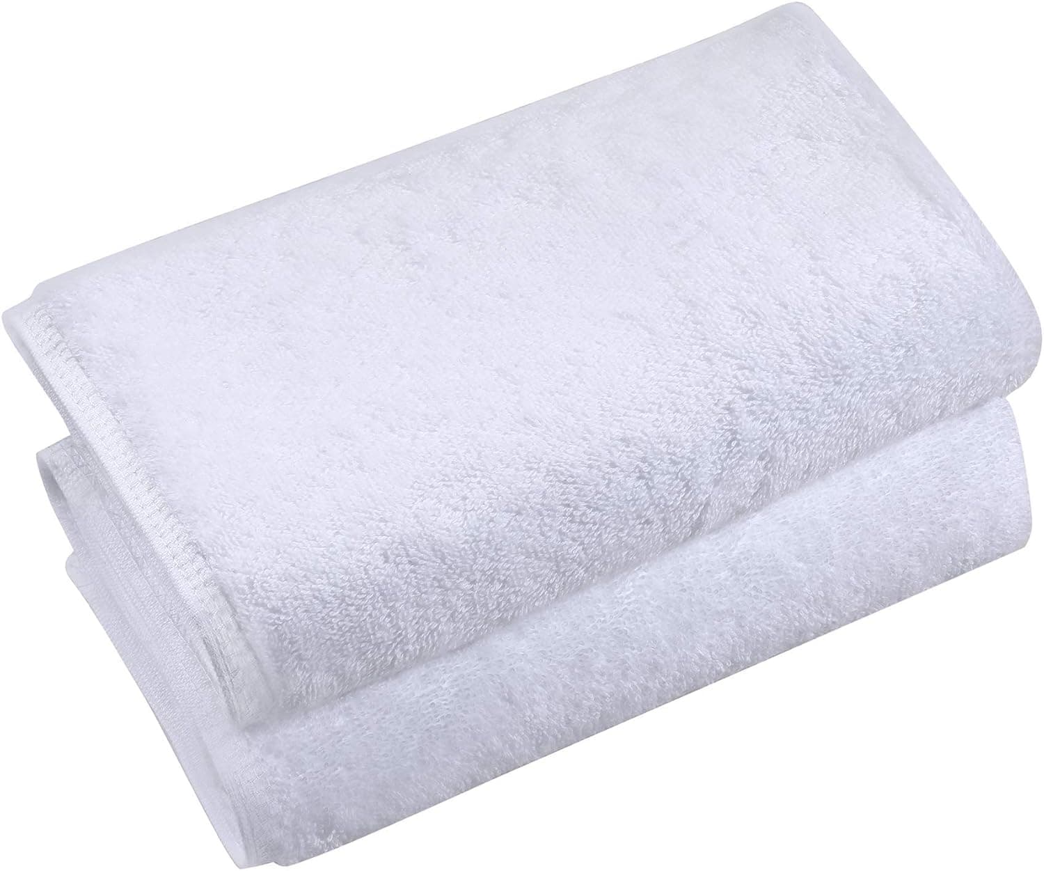 PERFEHAIR 100% Cotton Salon Towels Set (2-Pack, 16 X 29 Inches)-Barber Soft Hand Towel for Hair Drying, Bath, Gym, Spa, Beauty, Shaving-White