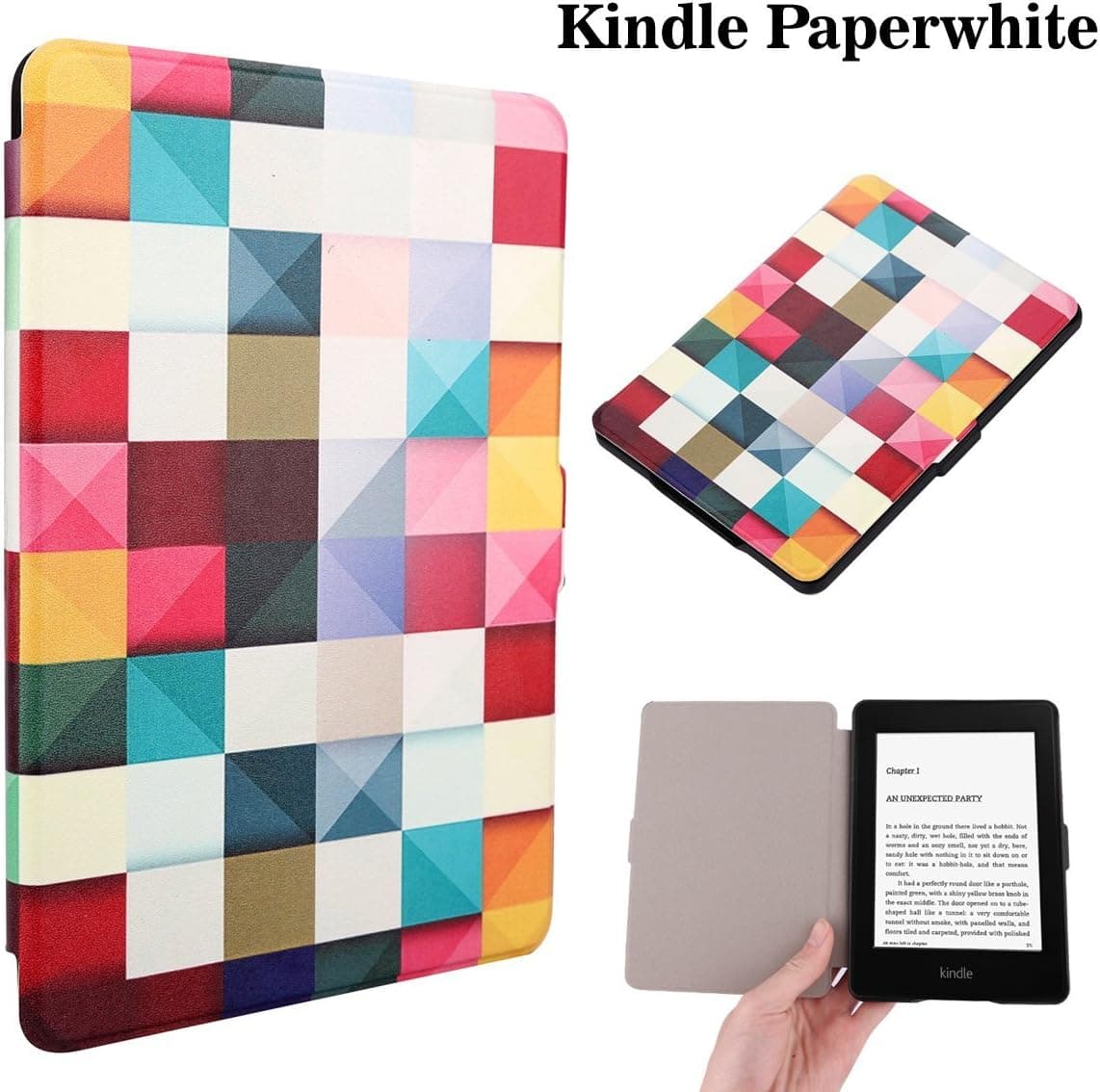 Zaneeta Case for Amazon Kindle Paperwhite, Premium Coloured drawing and Slim Light Weight Folio Protective Leather Cover (Magic cube)