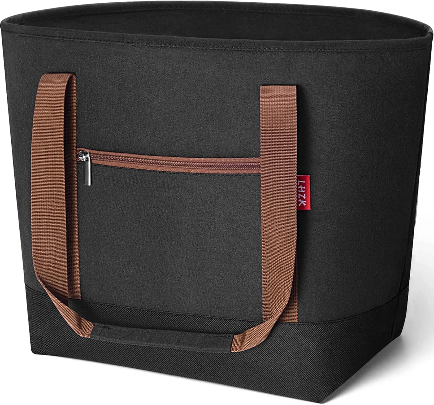 LHZK Large Cooler Bags Insulated Grocery Bags with Thermal Foam Insulation Reusable Grocery Bag Transport Cold Or Hot Food Apply to Delivery Bag, Travel Picnic Cooler (Black)