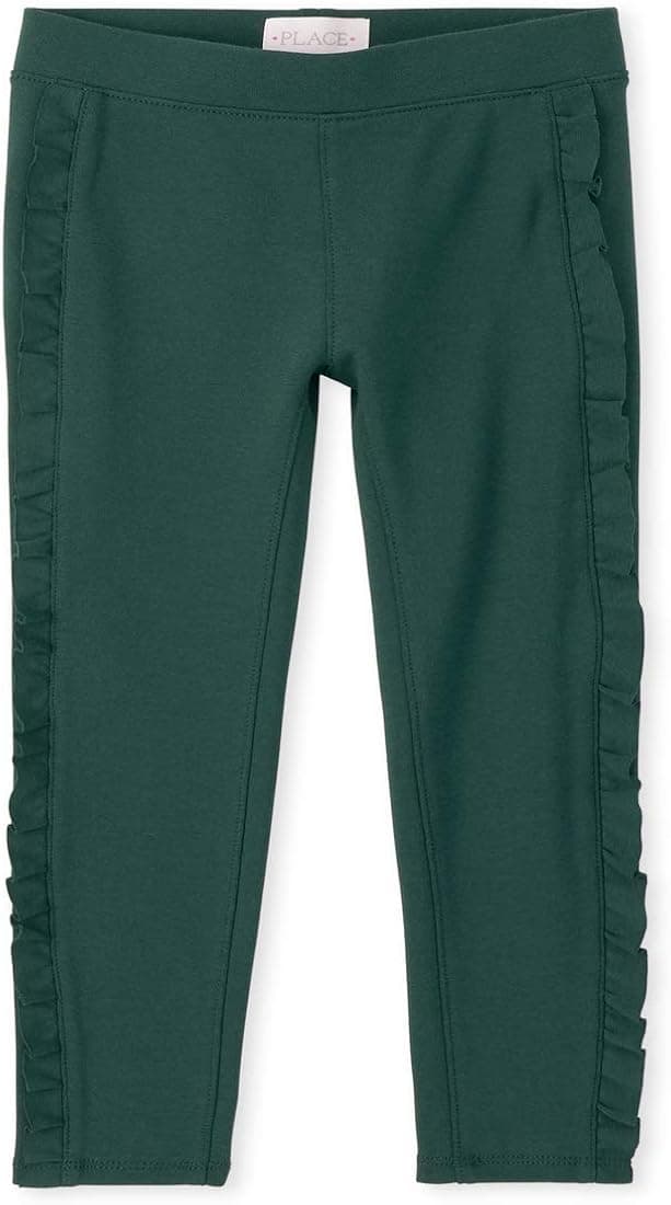 The Children's Place Girls' Ruffle Ponte Knit Pull on Jeggings