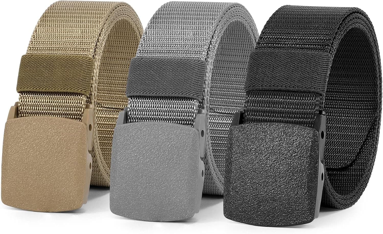 WERFORU Nylon Belt for Men Military Tactical Belt Canvas Outdoor Web Belt with Plastic Buckle