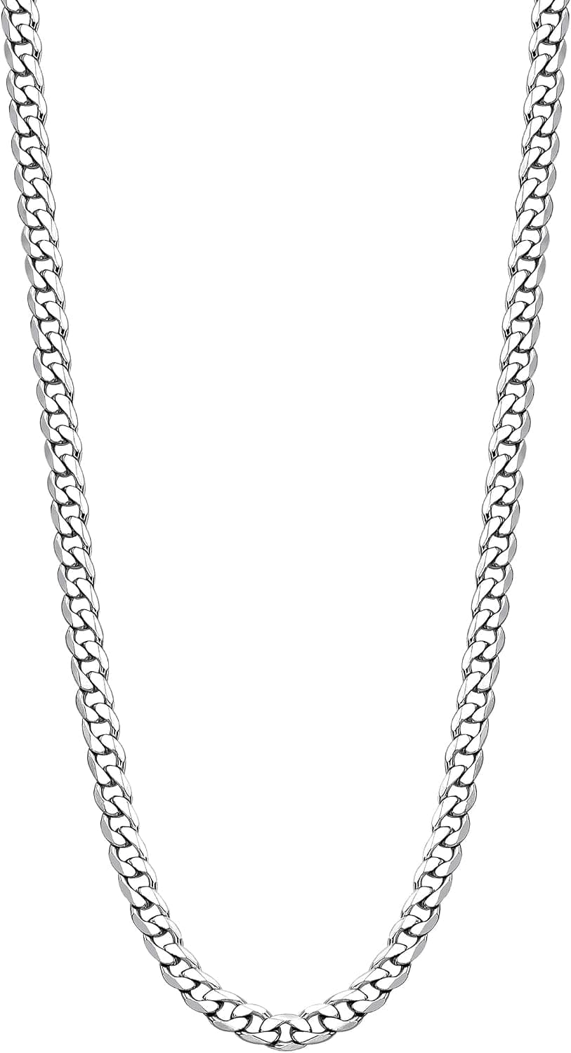 Stainless Steel Chain for Men Cuban Curb Link Chains Necklace Women Boys Jewelry