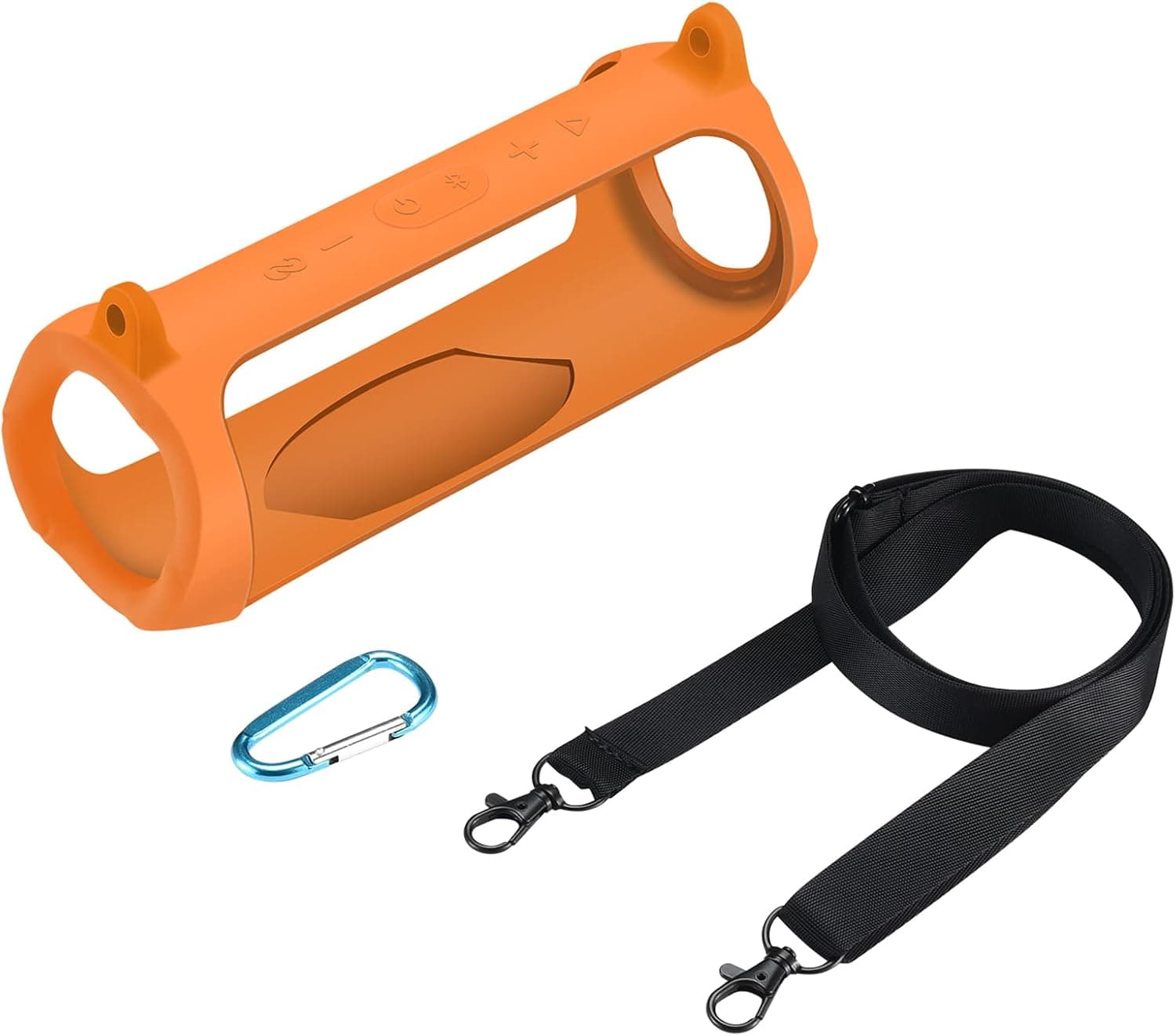 Carrying Travel Case for JBL Charge 5, Waterproof Portable Bluetooth Speaker Silicone Protective Cover (Orange)