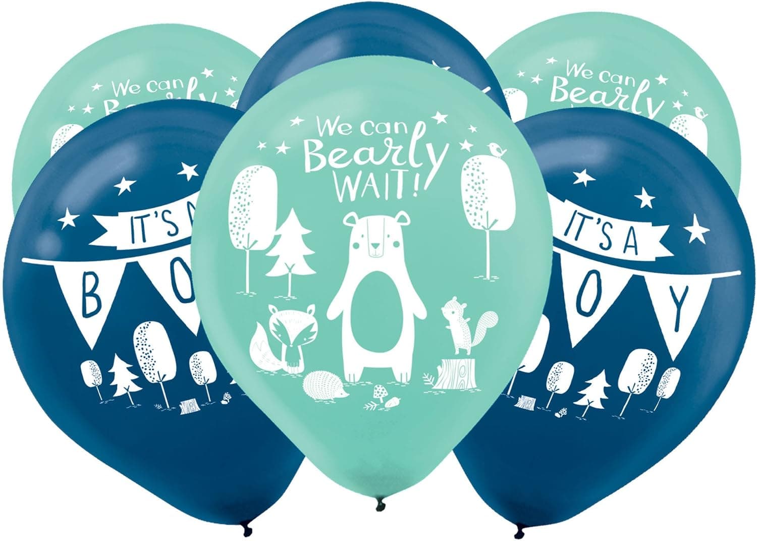 amscan Bear-ly Wait 12" Latex Balloons (15 ct)