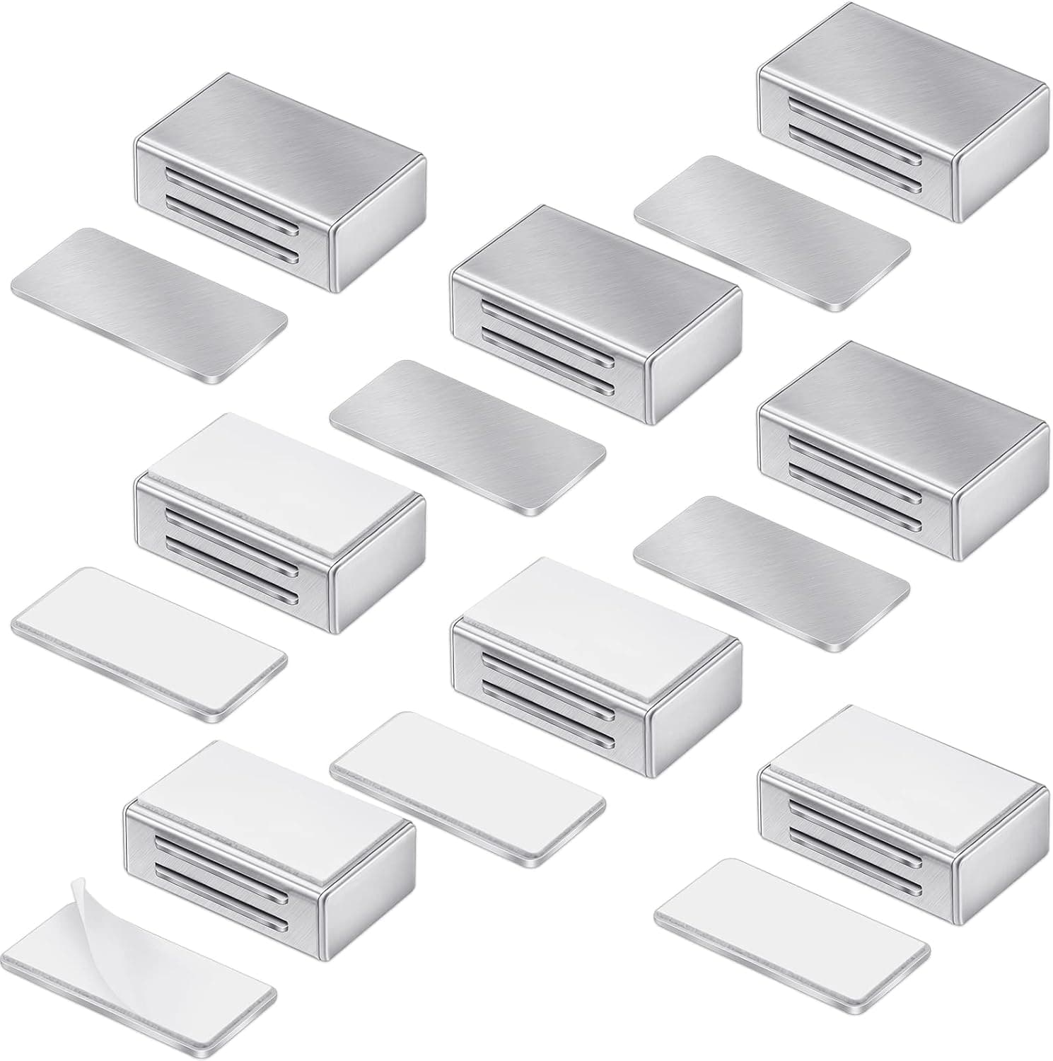 8 Pack Cabinet Magnetic Catch Adhesive Magnetic Door Catch Strong Cabinet Door Magnet Latch Stainless Steel Kitchen Magnetic Latch for Cupboard Magnetic Closure Closet Door Closing for Drawer